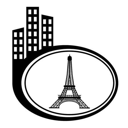 Eiffel Tower in Paris, France. City pointerのイラスト素材