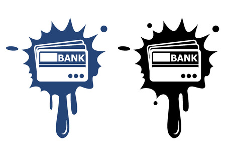 Credit card ,vector, black blot iconのイラスト素材