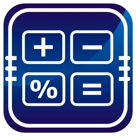 Calculator cash register- on blue buttonのイラスト素材