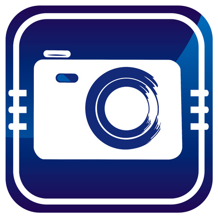 Photo camera - on blue buttonのイラスト素材