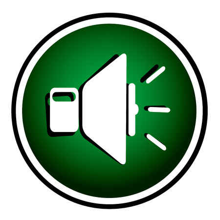 Speaker volume icon on green buttonのイラスト素材