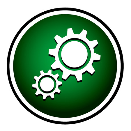 Service pointer. Gear -  green round iconのイラスト素材