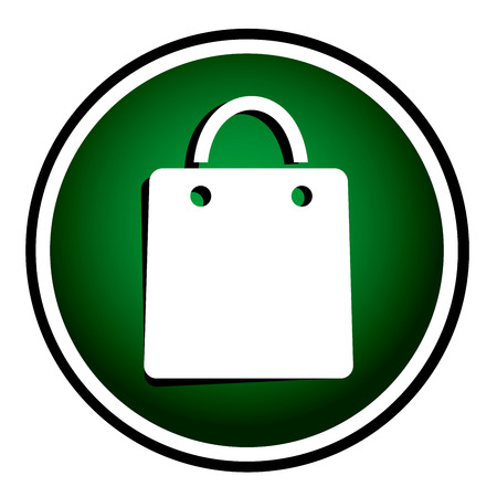 Vector shopping bag green round iconのイラスト素材