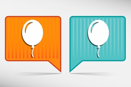 Balloon - orange and blue pointerのイラスト素材
