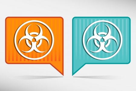 Warning symbol biohazard orange and blue pointerのイラスト素材