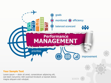 Performance management and breakthrough paper hole with ragged edges.のイラスト素材