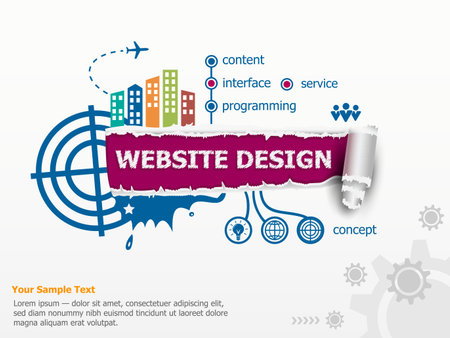 Website design concept for efficiency and breakthrough paper hole with ragged edges with a space for your message.のイラスト素材