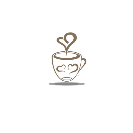 Coffee house and coffee shop with cold and hot vector illustration design.のイラスト素材