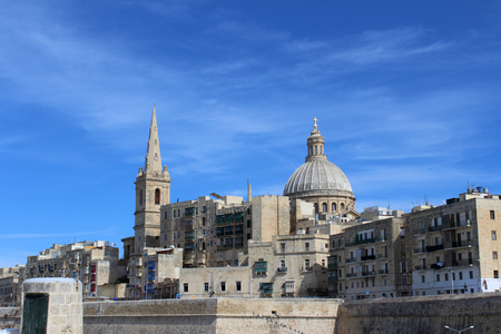 Valletta, Panoramic View, Capital City, Republic of Maltaの写真素材