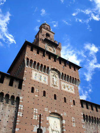 Sforza Castle, Castello Sforzesco, Milan, Italyのeditorial素材