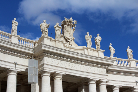 St. Peter's Basilica Colonnade, Rome, Italyの写真素材