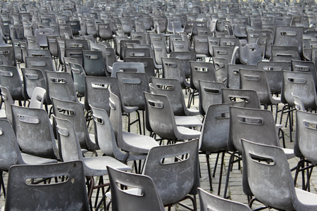 Chairs, St. Peter's Basilica Square Vatican City, Rome, Italyの写真素材