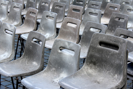 Chairs, St. Peter's Basilica Square Vatican City, Rome, Italyの写真素材