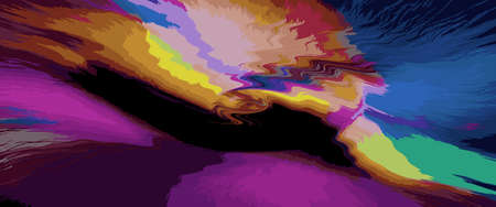 Abstract fractal patterns and shapes. Digital artwork for creative graphic design. Symmetric fractal icon on white background. Colorful illustration.の写真素材