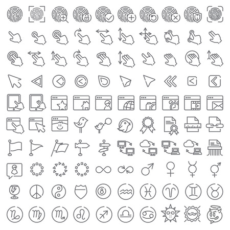 100 icons set for web design and user interfaceのイラスト素材