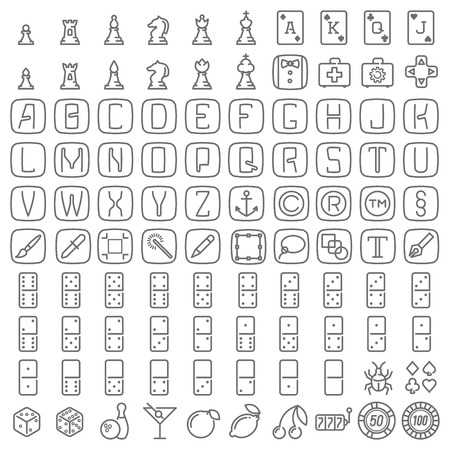 100 linear icons set for web design and user interfaceのイラスト素材