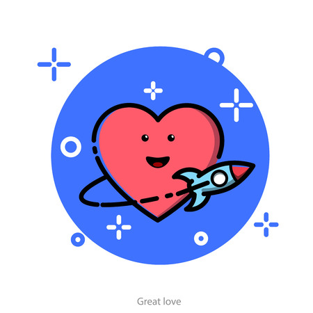 illustration with the theme of love for greeting cardのイラスト素材