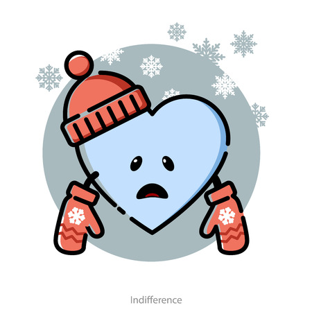 illustration for Valentine's Day greeting card with frozen heart characterのイラスト素材