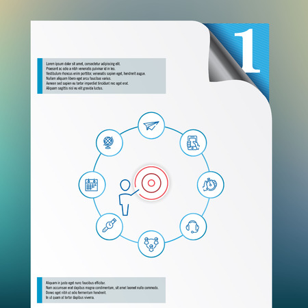 Vector inforgraphics template and design elements on color gradient backgroundのイラスト素材