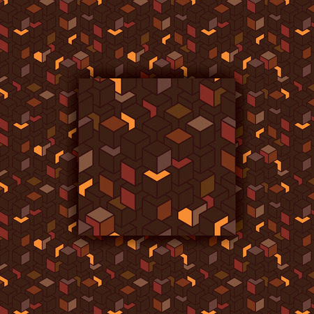 Vector futuristic seamless patterns set with color cubesのイラスト素材