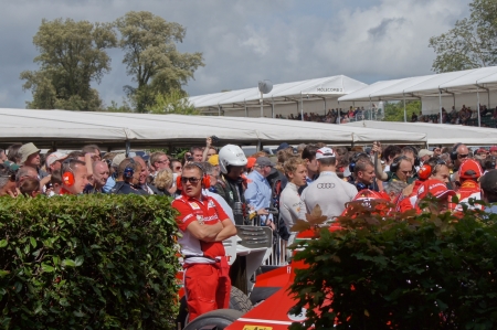 30th June 2012 at Goodwood Festival of Speed, West Sussex, England. F1 champion red, ver Sebastian Vettel celebrity appearance at the show のeditorial素材
