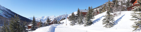 Scenic view of mountains in French ski resort Montgenevre