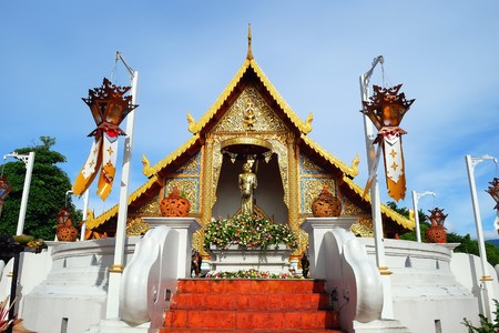 one of buddhist temple Wat Phra Singha Chiangmai, Thailandの写真素材