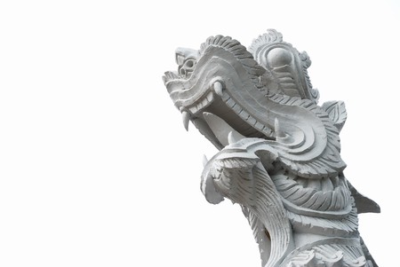 Lion statue located on the front of the temple by the convention, Chiangmai, Thailandの写真素材