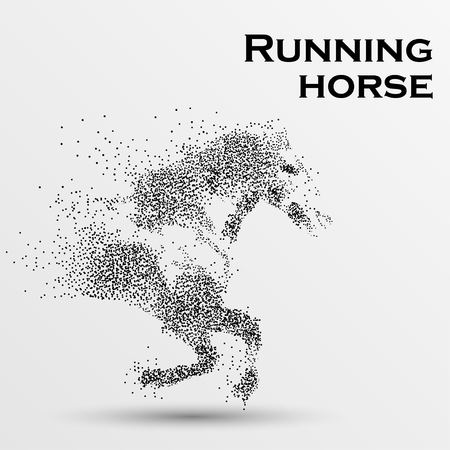 Galloping horse, particles, vector illustration.のイラスト素材