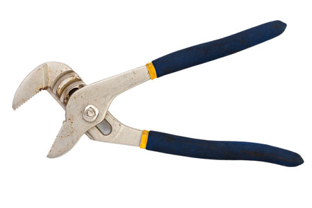 used pliers on white background, isolateの写真素材