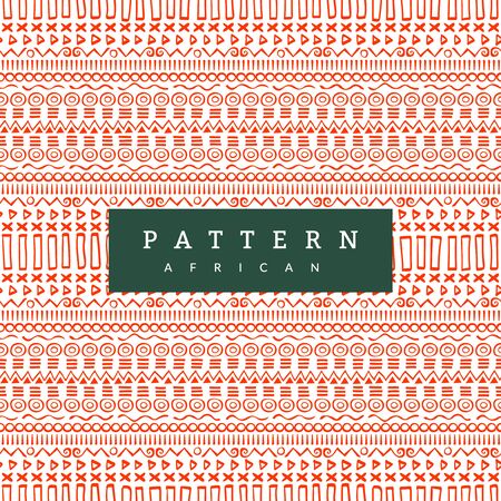 Seamless african pattern. Hand drawn horizontal stripes. Bright Orange print for your textiles. Vector Backgroundのイラスト素材