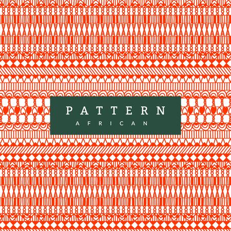 Seamless african pattern. Hand drawn horizontal stripes. Bright Orange print for your textiles. Vector Backgroundのイラスト素材