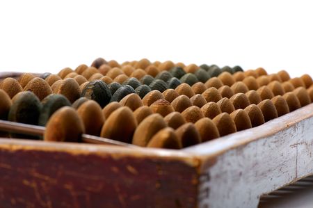 old  wood abacus の写真素材