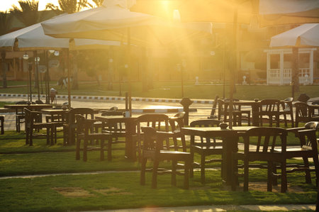 empty summer cafe