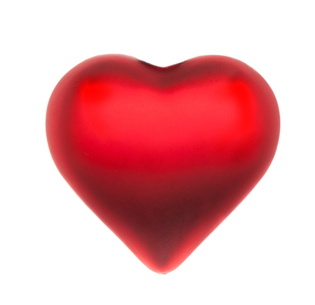 valentine  red heart isolated on white backgroundの写真素材