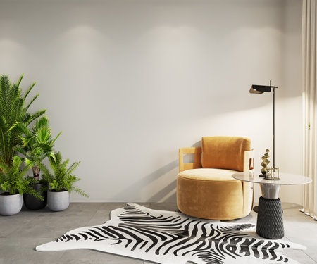 Interior mockup, poster and frame mockup, empty wall mockupの写真素材