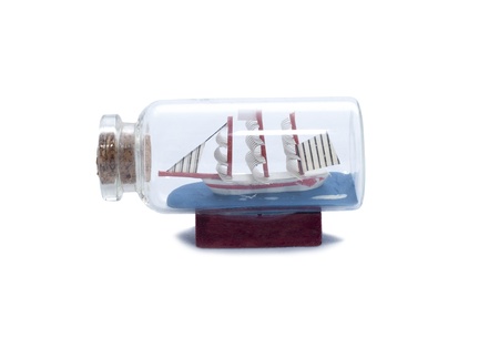 There is ship miniature in the bottleの写真素材