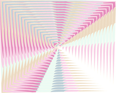 Vector warped lines colorful iridescent background. Modern abstract creative backdrop with rainbow colored variable width stripes. Twisted stripes optical illusion.のイラスト素材