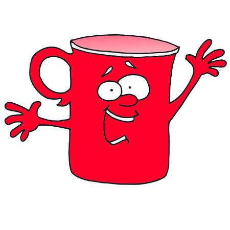 It's telling something red cupのイラスト素材