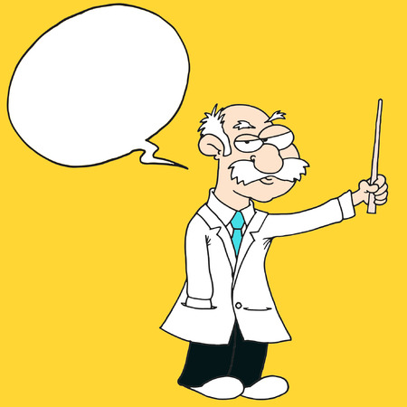 Professor - Speech Bubble - Yellow Backgroundのイラスト素材