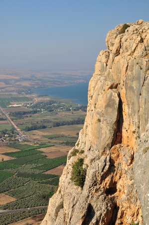View from Arbel cliff. Israel.の写真素材