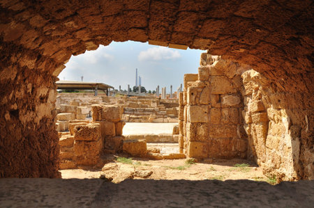 Ruins of Caesarea archeological park. Israel.