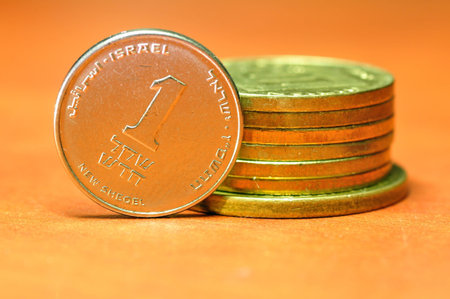 One shekel  sheqel  coin, israeli unit of money 