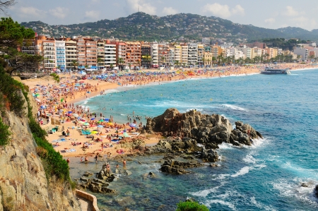 View of Lloret de Mar seashore  Spain のeditorial素材