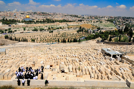 Jerusalem landscape with the jewish cemetery at the foreground のeditorial素材