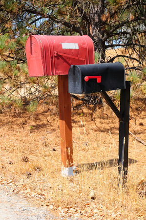 Old styled mailbox in american countryside area.の写真素材