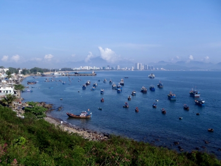 Bay of Nha Trang, Vietnamの写真素材