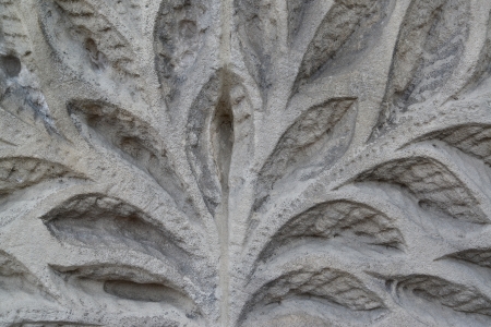 The vegetable pattern which has been cut out on a stoneの写真素材