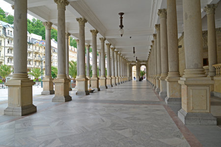  Mill colonnade in Karlovy Vary. Czech Republicのeditorial素材