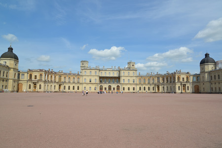 View of the southern facade of the Big Gatchina palaceの写真素材